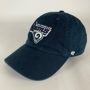 Los Angeles Rams NFL Navy Blue 47 Brand Clean Up Relaxed Fit Strapback Hat